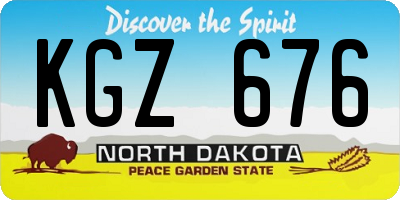 ND license plate KGZ676
