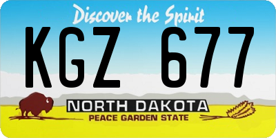 ND license plate KGZ677