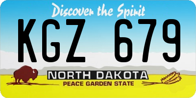 ND license plate KGZ679