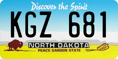 ND license plate KGZ681