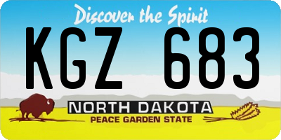 ND license plate KGZ683