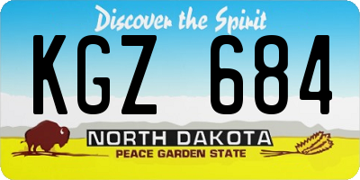 ND license plate KGZ684