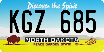 ND license plate KGZ685