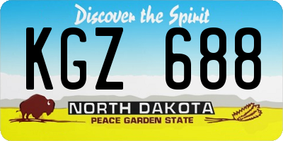 ND license plate KGZ688