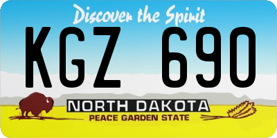 ND license plate KGZ690
