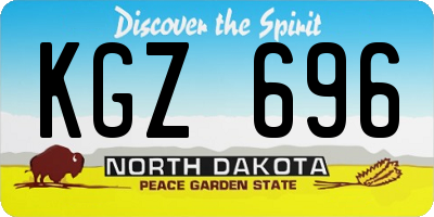 ND license plate KGZ696