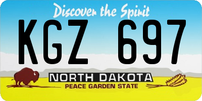 ND license plate KGZ697