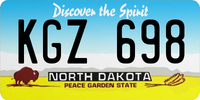 ND license plate KGZ698
