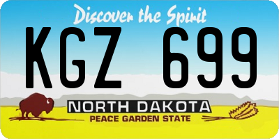 ND license plate KGZ699