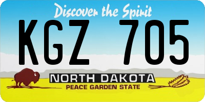 ND license plate KGZ705