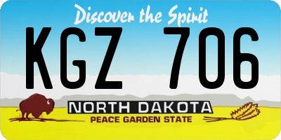 ND license plate KGZ706