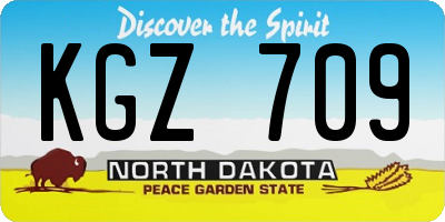 ND license plate KGZ709