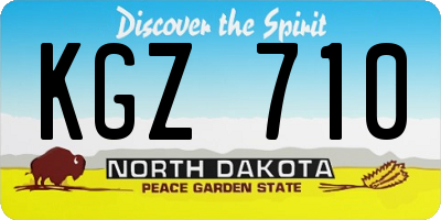 ND license plate KGZ710