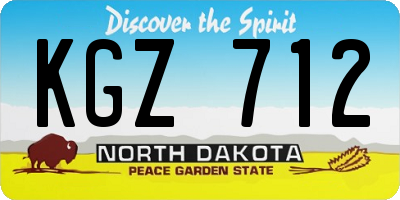 ND license plate KGZ712