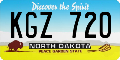 ND license plate KGZ720