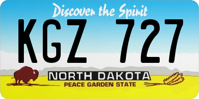 ND license plate KGZ727