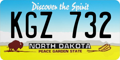 ND license plate KGZ732