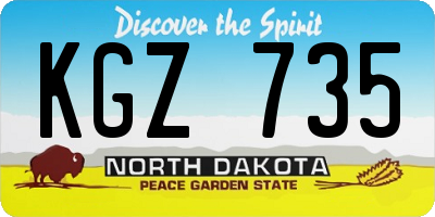 ND license plate KGZ735