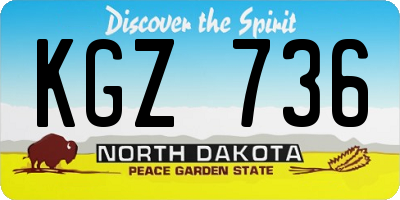 ND license plate KGZ736