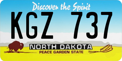ND license plate KGZ737