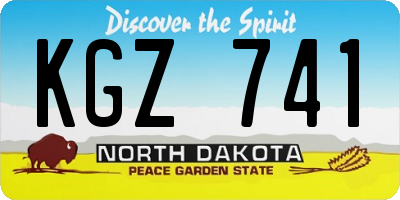 ND license plate KGZ741