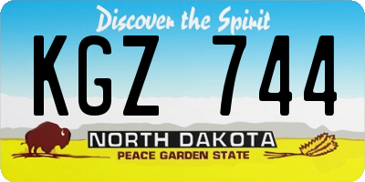 ND license plate KGZ744
