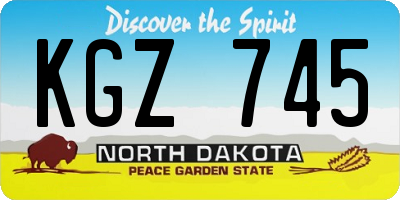 ND license plate KGZ745