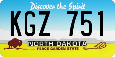 ND license plate KGZ751