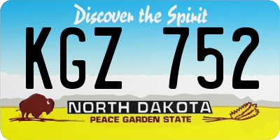 ND license plate KGZ752