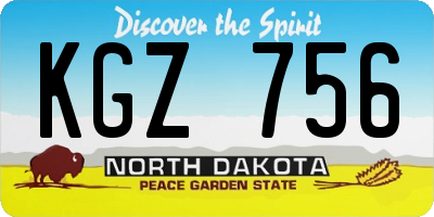 ND license plate KGZ756