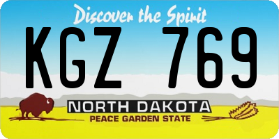 ND license plate KGZ769