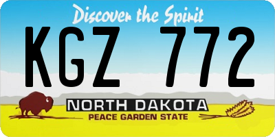 ND license plate KGZ772