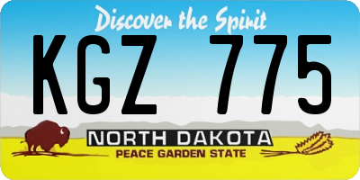 ND license plate KGZ775