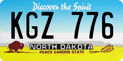 ND license plate KGZ776