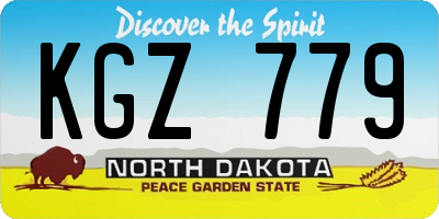 ND license plate KGZ779