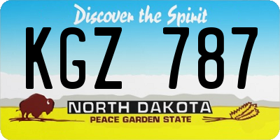 ND license plate KGZ787
