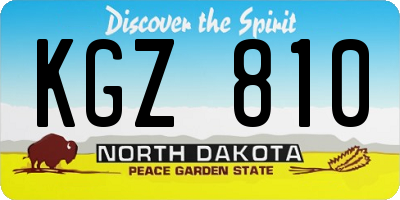 ND license plate KGZ810