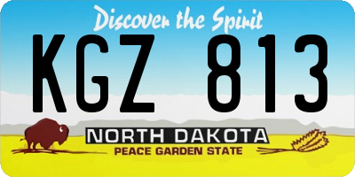 ND license plate KGZ813