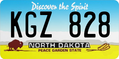 ND license plate KGZ828