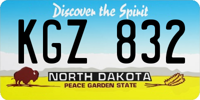 ND license plate KGZ832