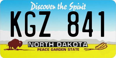 ND license plate KGZ841