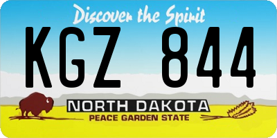ND license plate KGZ844