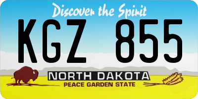 ND license plate KGZ855