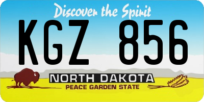 ND license plate KGZ856