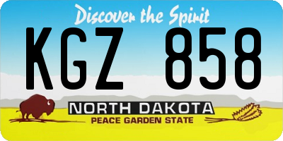 ND license plate KGZ858