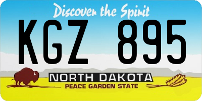 ND license plate KGZ895