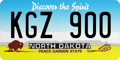 ND license plate KGZ900