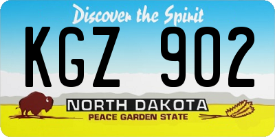 ND license plate KGZ902