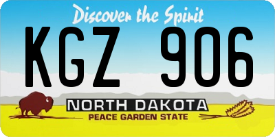 ND license plate KGZ906