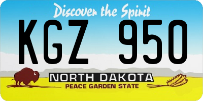 ND license plate KGZ950